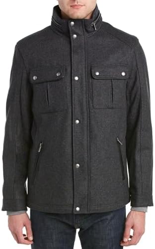 Cole Haan Signature Men's Wool Melton Coat with Nylon Bib